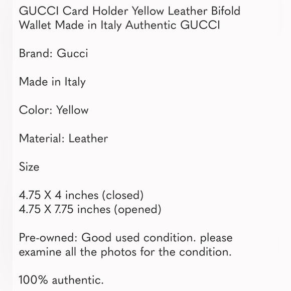 Gucci Yellow Wallet - Picture 11 of 11